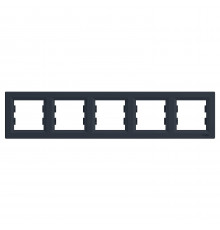 Рамка пятипостовая горизонтальная, Аsfora антрацит