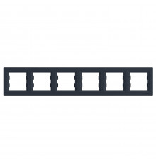 Рамка шестипостовая горизонтальная Asfora антрацит