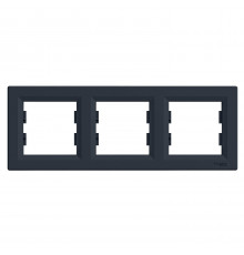 Рамка трехпостовая горизонтальная Аsfora антрацит