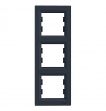 Рамка трехпостовая вертикальная Аsfora антрацит