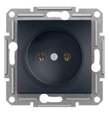 Розетка без заземления Asfora антрацит