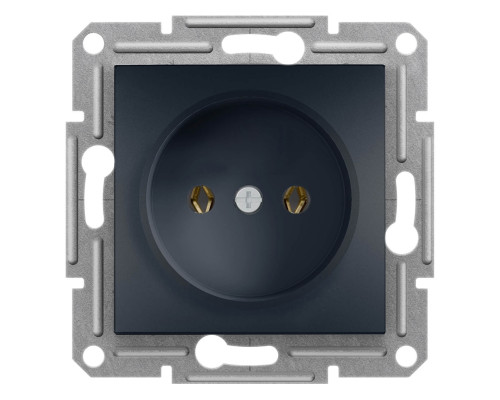 Розетка без заземления Asfora антрацит