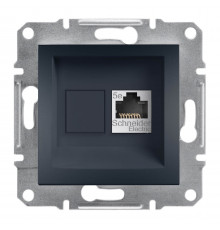 Розетка компьютерная RJ45 STP кат. 5е Asfora антрацит