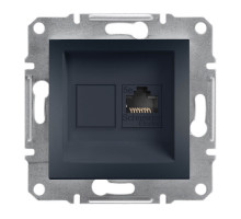 Розетка компьютерная RJ45 UTP кат. 5е Asfora антрацит