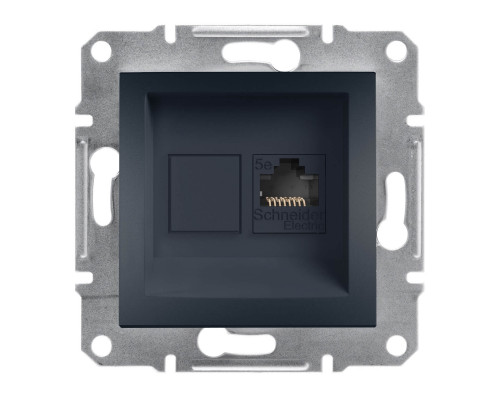 Розетка компьютерная RJ45 UTP кат. 5е Asfora антрацит