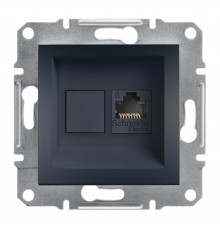 Розетка компьютерная RJ45 UTP кат.6 Asfora антрацит