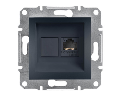 Розетка компьютерная RJ45 UTP кат.6 Asfora антрацит