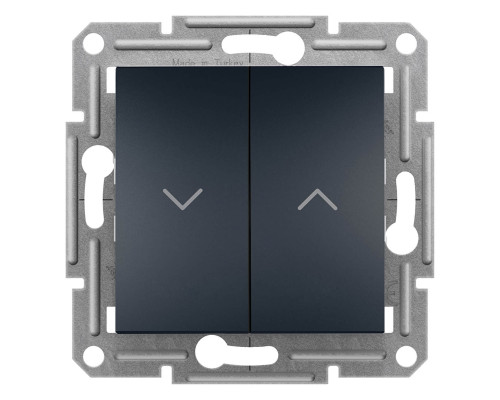 Выключатель для жалюзи, самозажимной, Asfora антрацит