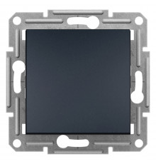 Выключатель самозажимной одноклавишный Аsfora антрацит