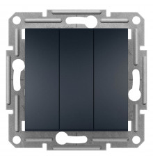 Выключатель трехклавишный антрацит Аsfora
