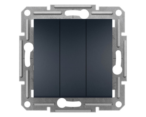 Выключатель трехклавишный антрацит Аsfora