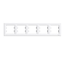 Рамка пятипостовая горизонтальная белая Аsfora