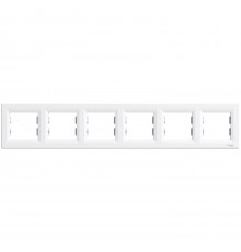 Рамка шестипостовая горизонтальная белая Аsfora