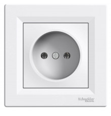 Розетка без заземления белый Аsfora