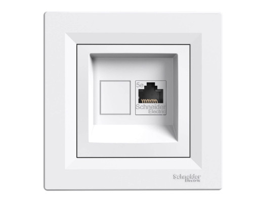 Розетка компьютерная RJ45 STP кат. 5е белый Asfora