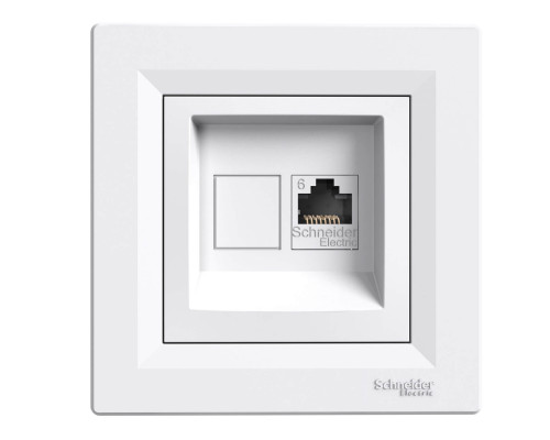 Розетка компьютерная RJ45 UTP кат.6 белый Asfora