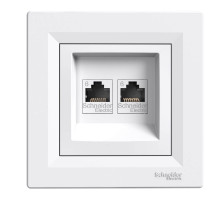 Розетка компьютерная RJ45 UTP кат.6 двойная белый Asfora