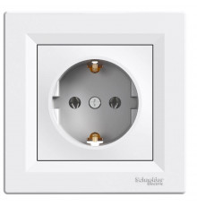 Розетка с заземлением белый Asfora