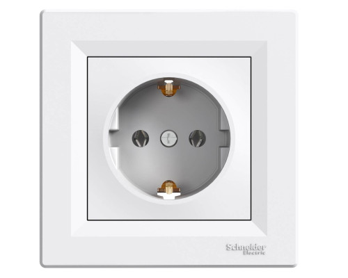 Розетка с заземлением белый Asfora