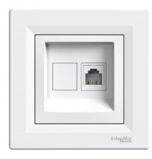 Розетка телефонная RJ11 белый Аsfora