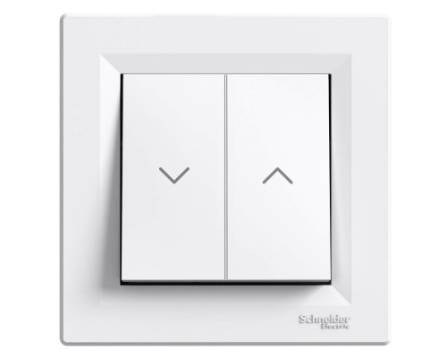 Выключатель для жалюзи самозажимной белый Аsfora