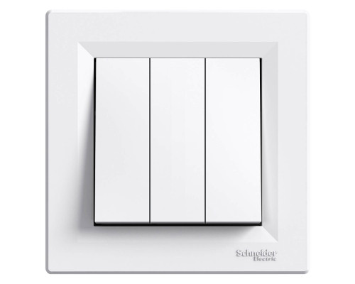 Выключатель трехклавишный белый Аsfora