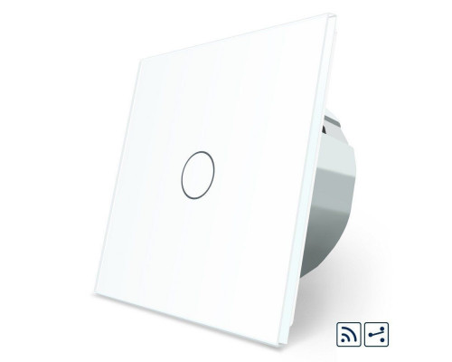 Безконтактний радіокерований прохідний вимикач 1 сенсор білий скло Livolo (VL-C701SR-PRO-11)