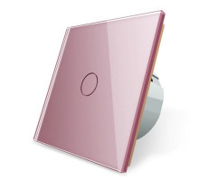 Бесконтактный радиоуправляемый выключатель1 сенсор розовый стекло Livolo (VL-C701R-PRO-17)