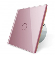 Бесконтактный радиоуправляемый выключатель1 сенсор розовый стекло Livolo (VL-C701R-PRO-17)