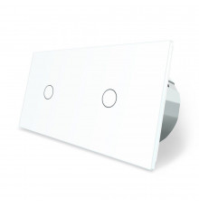 Бесконтактный выключатель 2 сенсора (1-1) белый стекло Livolo (VL-C701/C701-PRO-11)