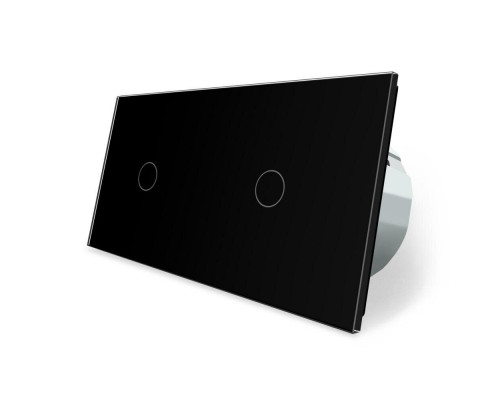 Бесконтактный выключатель 2 сенсора (1-1) черный стекло Livolo (VL-C701/C701-PRO-12)