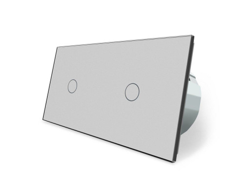 Бесконтактный выключатель 2 сенсора (1-1) серый стекло Livolo (VL-C701/C701-PRO-15)