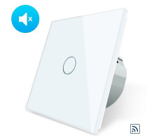 Бесшумный сенсорный радиоуправляемый выключатель 1 сенсор белый стекло Livolo (VL-C701RQ-11)