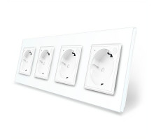 Четырехместная умная розетка ZigBee с заземлением белый Livolo (VL-C7FCTC16AZ-8WP)