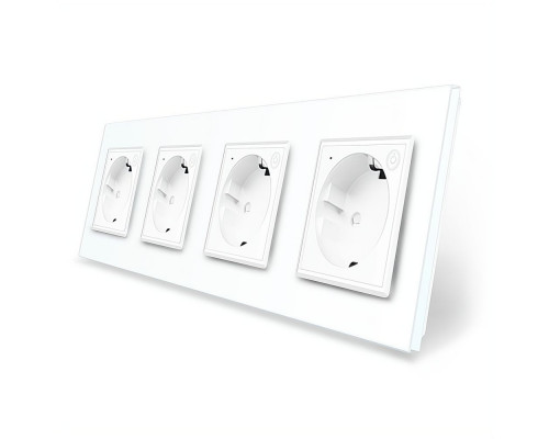 Четырехместная умная розетка ZigBee с заземлением белый Livolo (VL-C7FCTC16AZ-8WP)