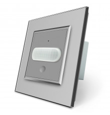 Датчик движения с сенсорным выключателем серый стекло Livolo (VL-C701RG-15)