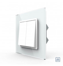 Двухклавишный перекрестный выключатель белый Livolo (VL-C7FCMM10A-1WP)