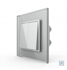 Двухклавишный перекрестный выключатель серый Livolo (VL-C7FCMM10A-1IP)