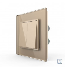 Двухклавишный перекрестный выключатель золотой Livolo (VL-C7FCMM10A-1AP)