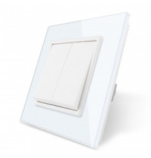 Двухклавишный выключатель белый стекло Livolo (VL-C7K2-11)