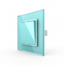 Двухклавишный выключатель зеленый стекло Livolo (VL-C7K2-18)