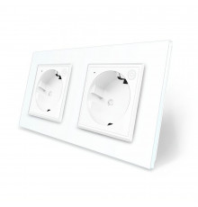 Двухместная умная розетка ZigBee с заземлением белый Livolo (VL-C7FCTC16AZ-4WP)