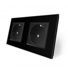 Двухместная умная розетка ZigBee с заземлением черный Livolo (VL-C7FCTC16AZ-4BP)