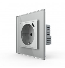 Електрична розетка з портом USB-C сірий Livolo (VL-C7CTF16A.UC18W-2IP)