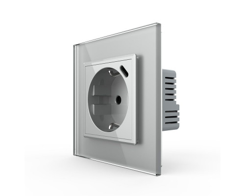 Електрична розетка з портом USB-C сірий Livolo (VL-C7CTF16A.UC18W-2IP)