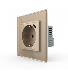 Електрична розетка з портом USB-C золото Livolo (VL-C7CTF16A.UC18W-2AP)