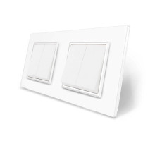 Комплект двухклавишных выключателей белый стекло Livolo (VL-C7K2K2-11)