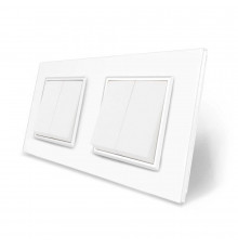 Комплект двухклавишных выключателей белый стекло Livolo (VL-C7K2K2-11)