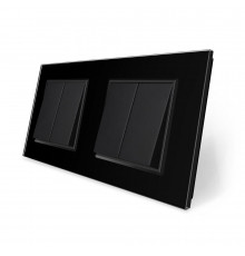 Комплект двухклавишных выключателей черный стекло Livolo (VL-C7K2K2-12)