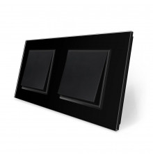 Комплект одноклавишных выключателей черный стекло Livolo (VL-C7K1K1-12)